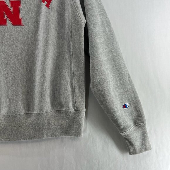 Champion Nebraska Cornhuskers Sweatshirt Men's Size Small Crewneck Pullover Gray - Picture 6 of 13
